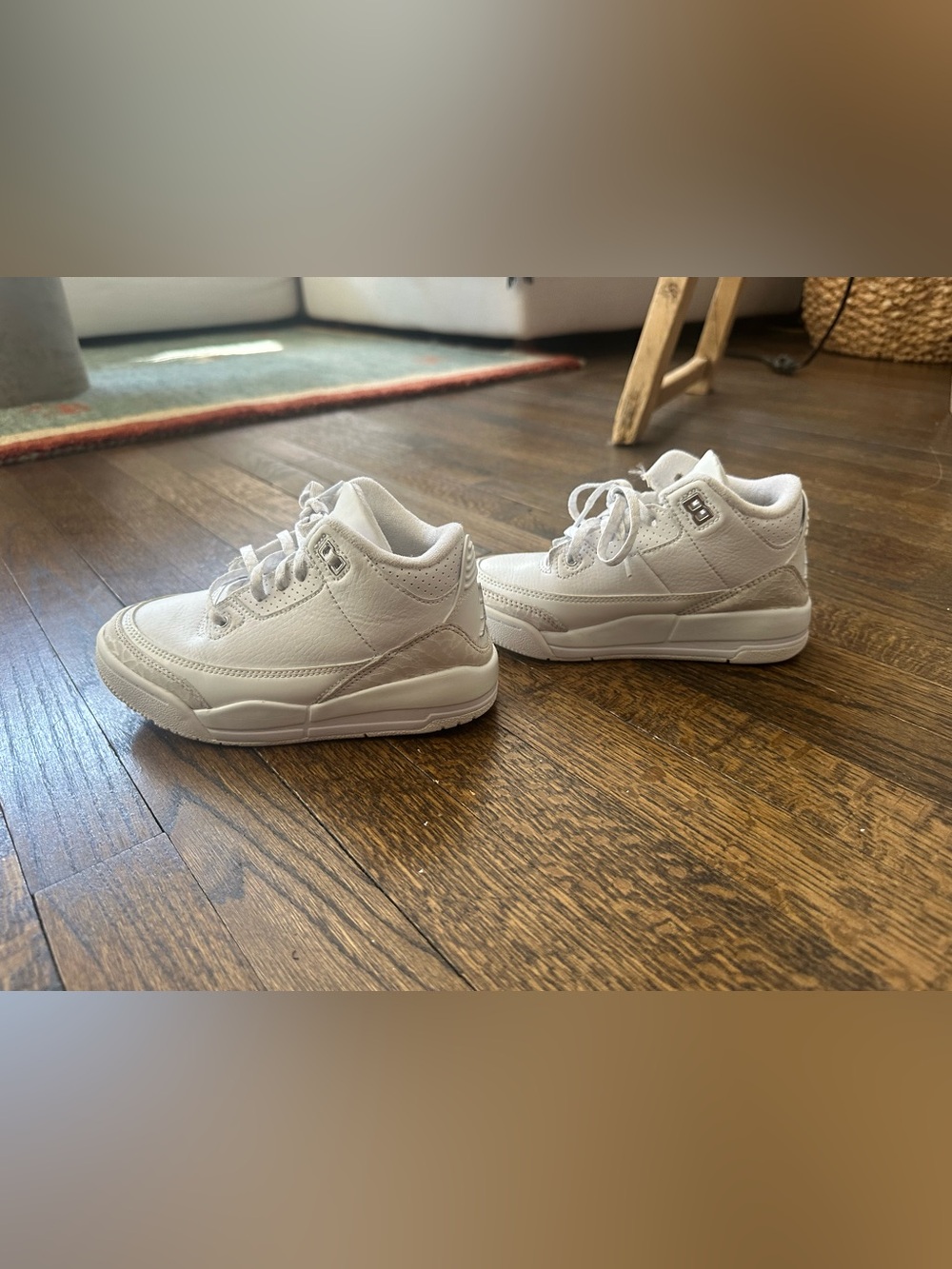 12C Kids White Jordan Sneakers